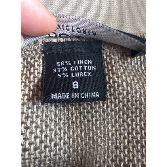 Tan Textured Mini Skirt With Back Zipper Closure Size 8 - Picture 8 of 9